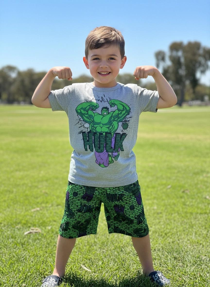 Conjunto Infantil Hulk – Força de Herói