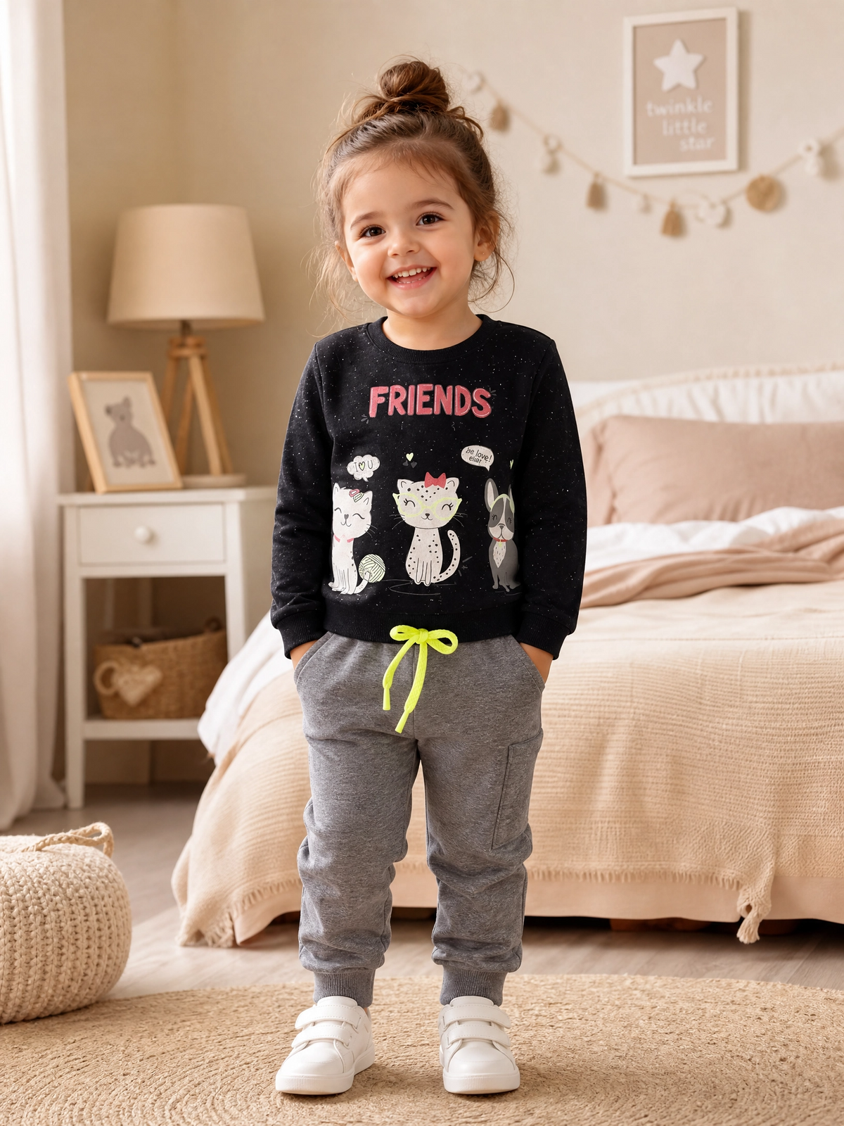 Conjunto Infantil Friends com Blusa Manga Longa e Legging