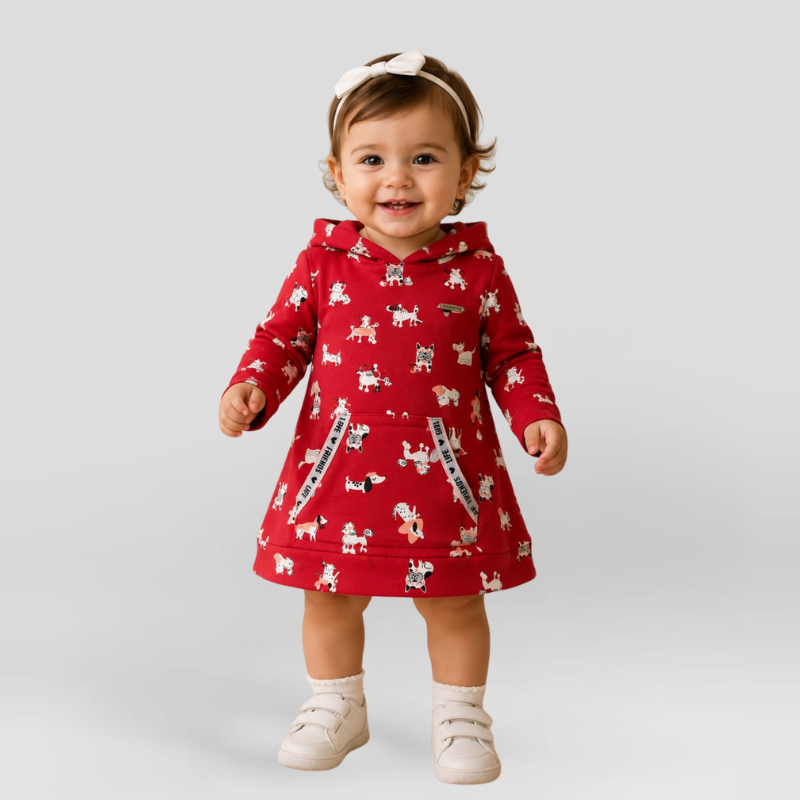 Vestido Infantil Casinha dos Sonhos com Capuz