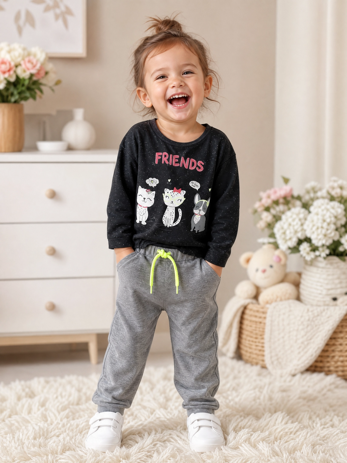 Conjunto Infantil Friends com Blusa Manga Longa e Legging