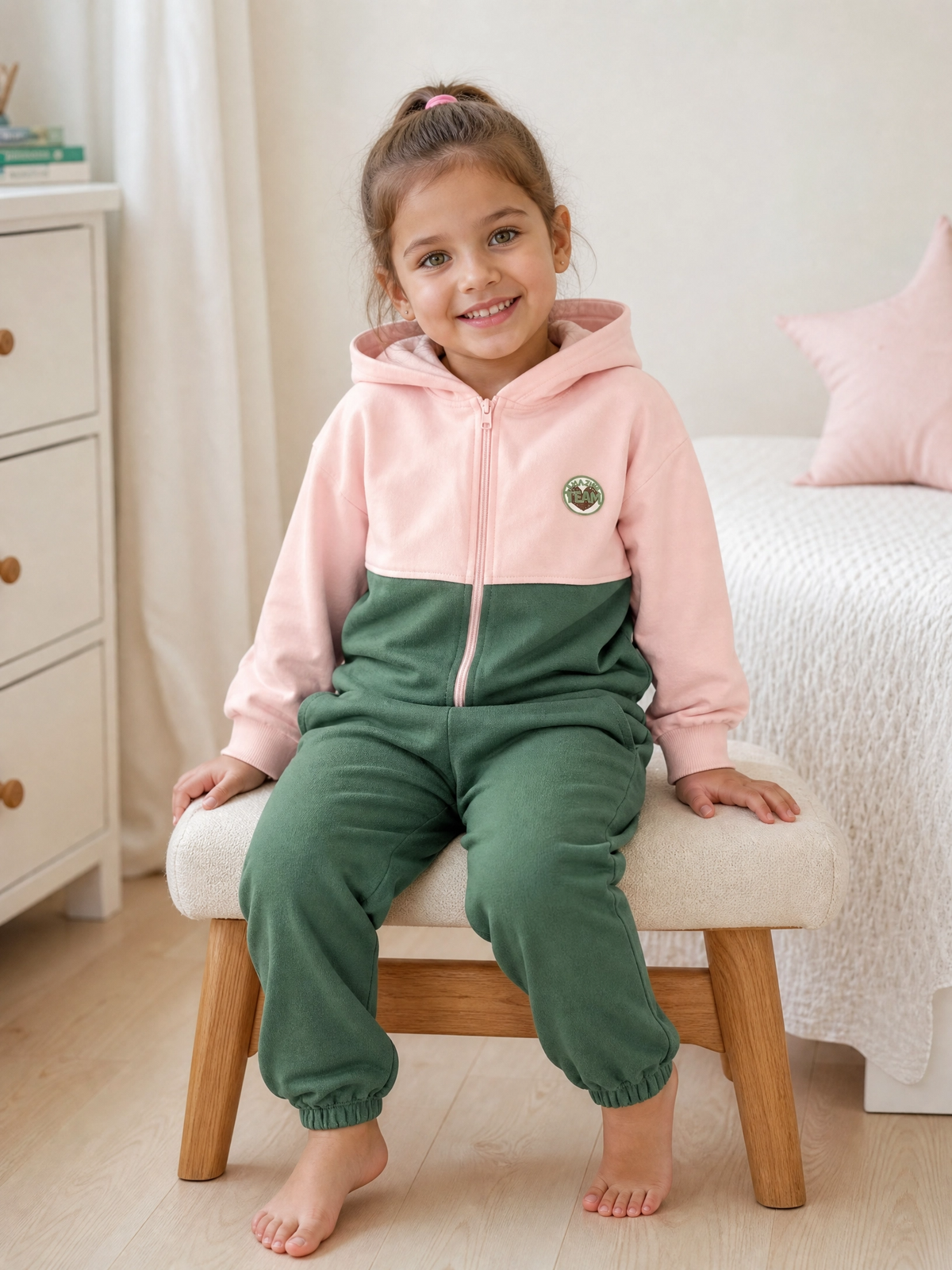 Conjunto Infantil Jardim de Inverno com Moletom de Capuz