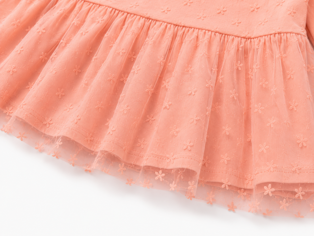 Vestido Infantil Doce Encanto com Tule Floral