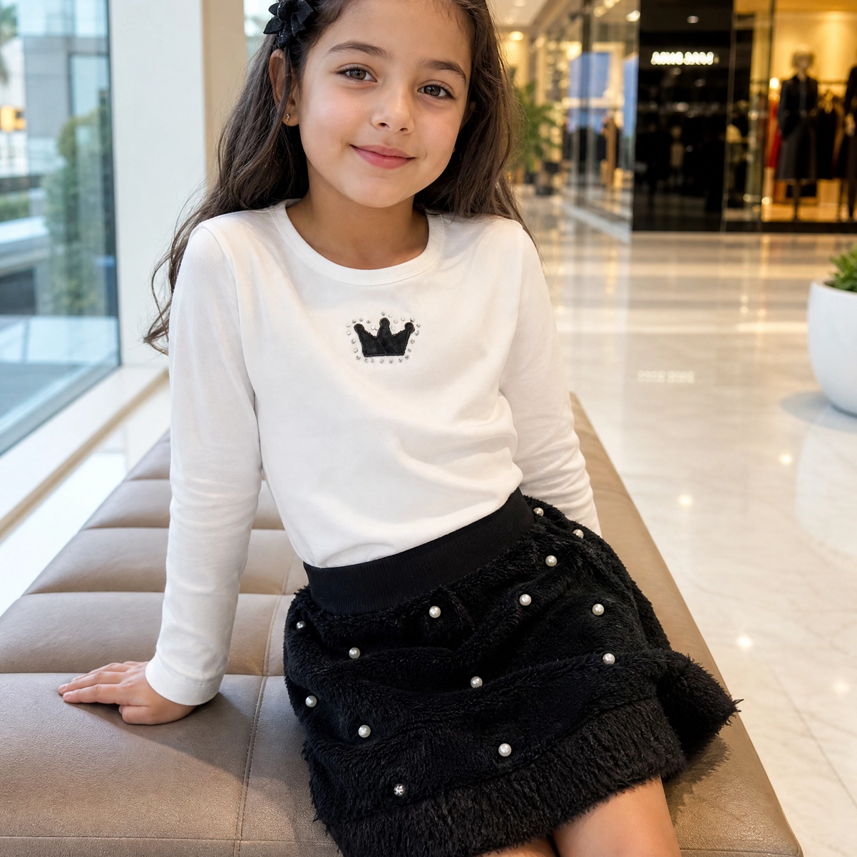 Conjunto Infantil Menina Mini Fashion com Blusa e Saia