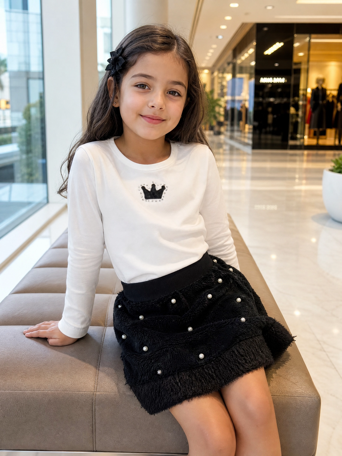 Conjunto Infantil Menina Mini Fashion com Blusa e Saia