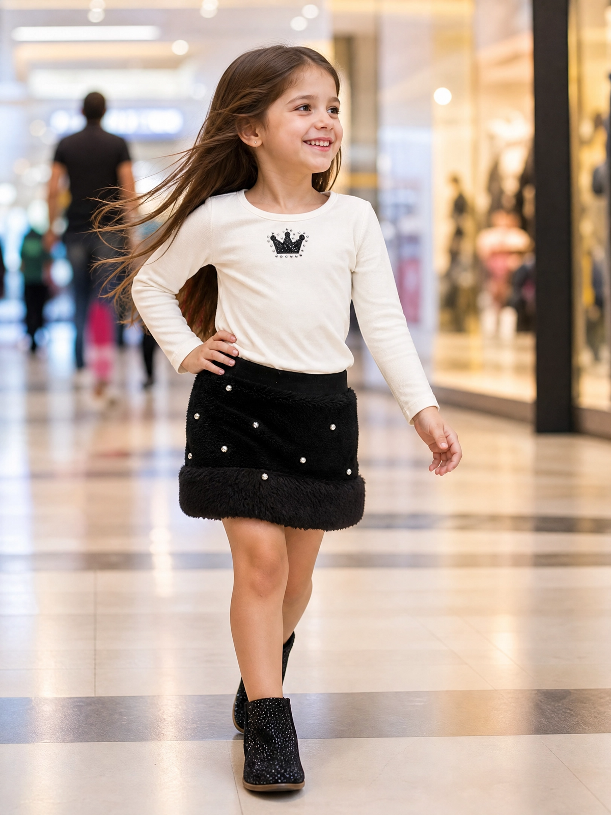 Conjunto Infantil Menina Mini Fashion com Blusa e Saia